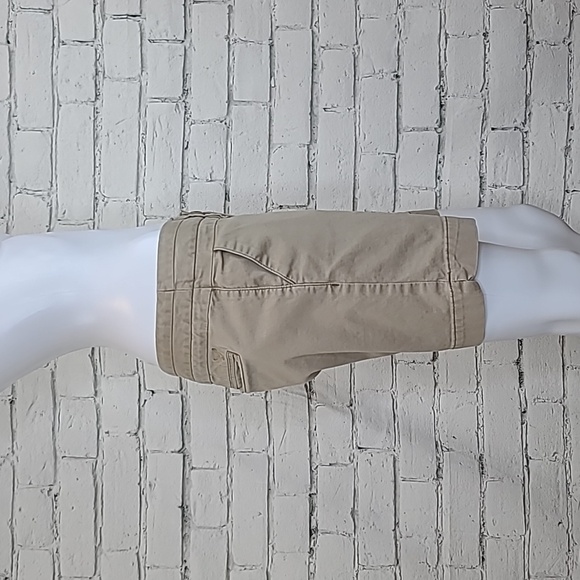 American Eagle Low Rise Flat Front Chino Style Bermuda Short in Tan/Khaki - Picture 3 of 17